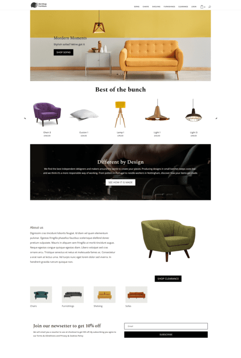 diseño tienda online de muebles